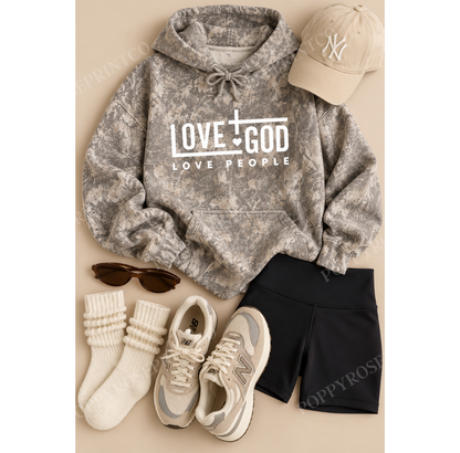 Love God Love People Camo Hoodie