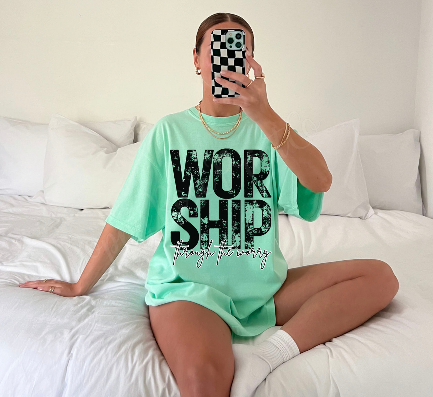 Worship through the Worry Comfort Colors Shirt