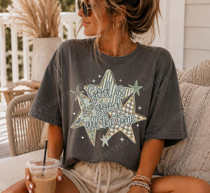 Camo God is God Stars Comfort Colors Shirt