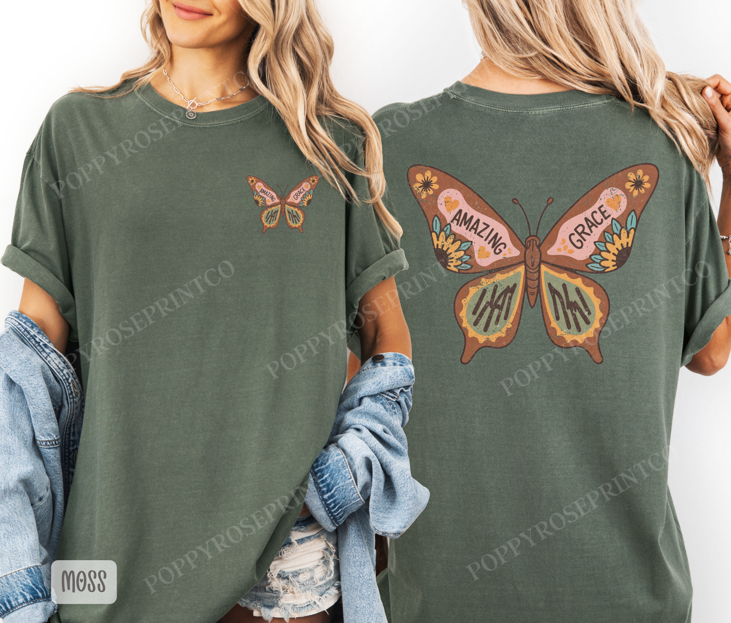 Amazing Grace Butterfly Comfort Colors Shirt