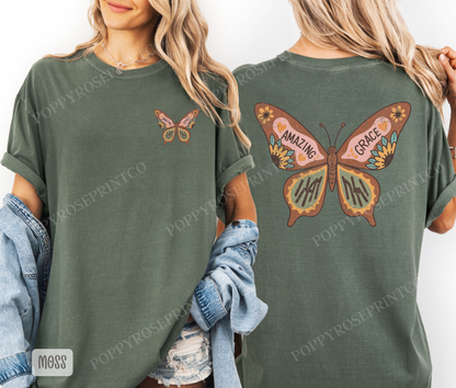 Amazing Grace Butterfly Comfort Colors Shirt