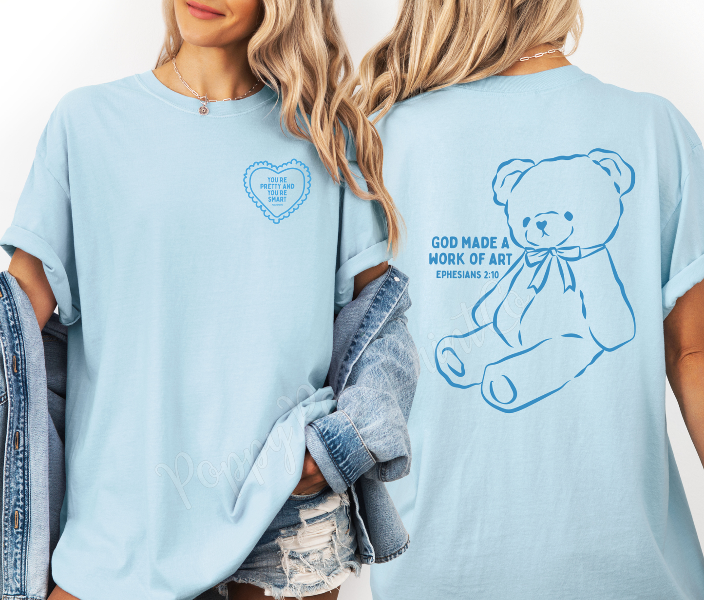 You're Pretty and Smart Bear Front & Back Shirt Comfort Colors