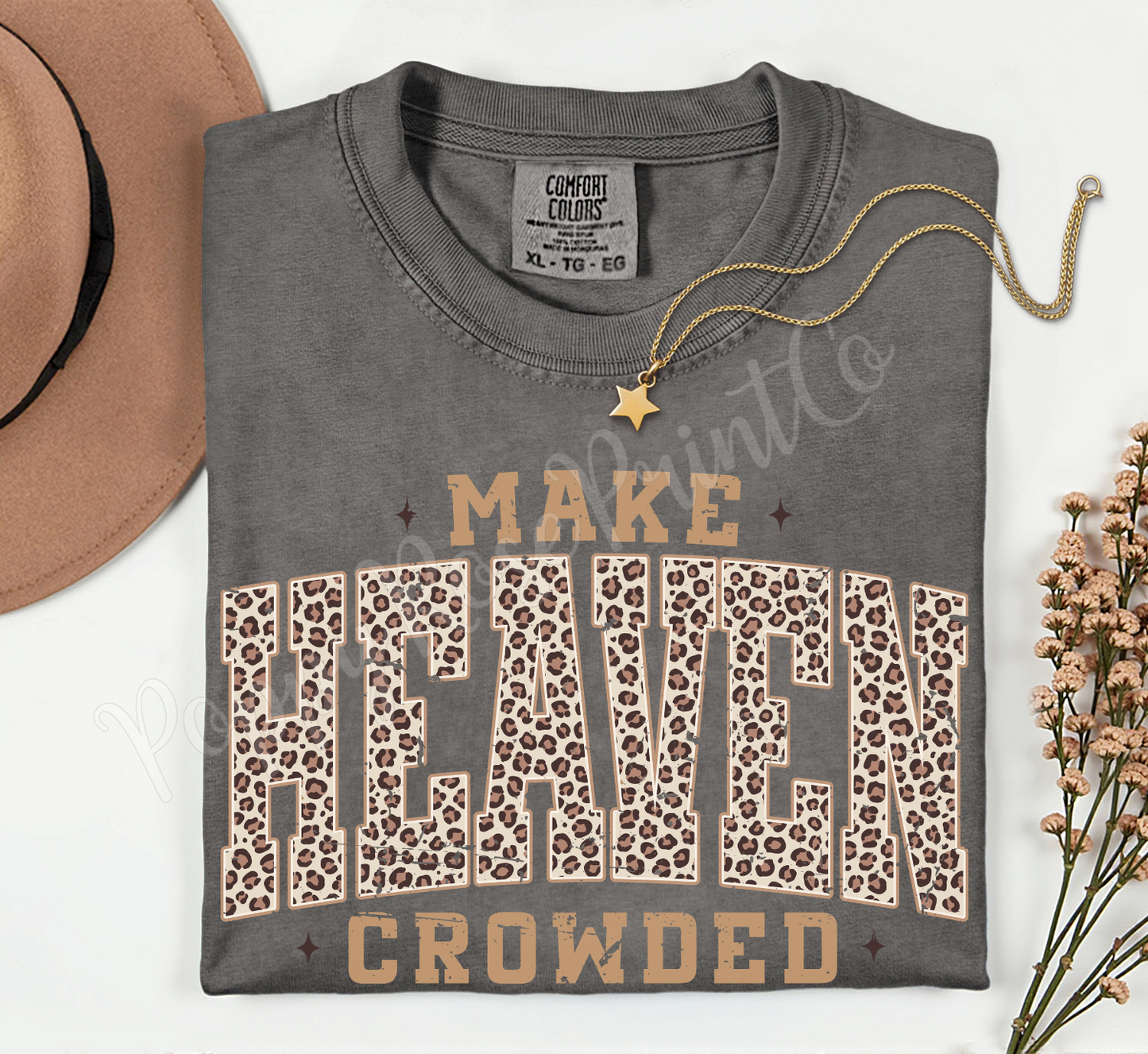 Make Heaven Crowded Leopard Shirt Comfort Colors