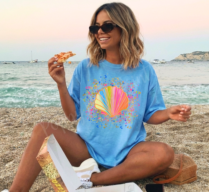Neon Seashell Comfort Colors Tshirt