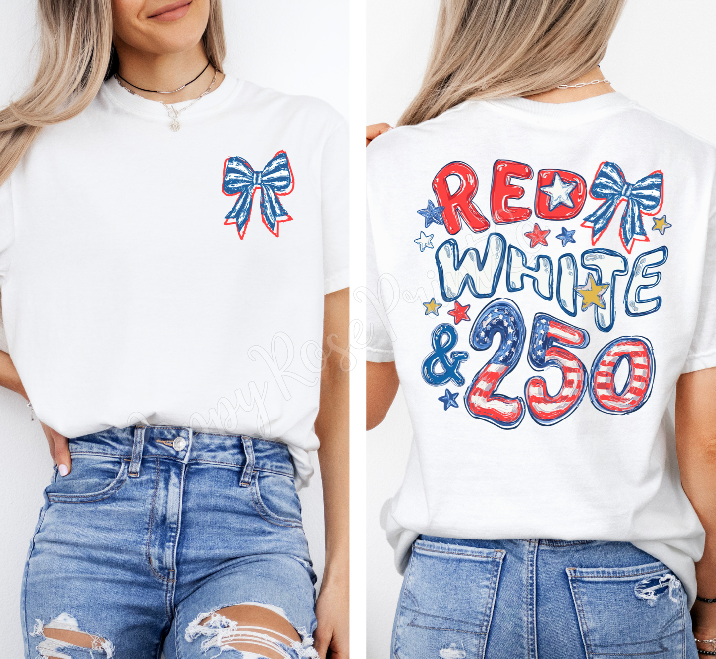 Red White & 250 Comfort Colors Shirt