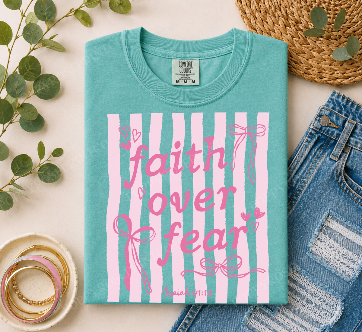 Coquette Faith Over Fear Comfort Colors Shirt