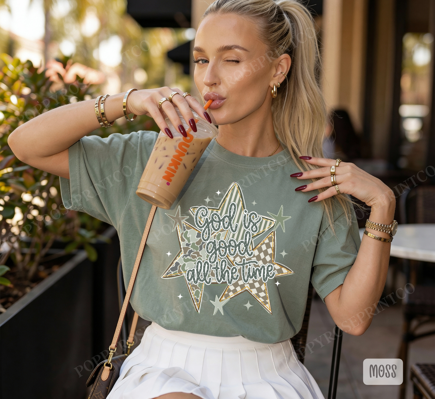 Camo God is God Stars Comfort Colors Shirt