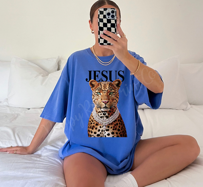 Leopard Jesus Shirt Comfort Colors