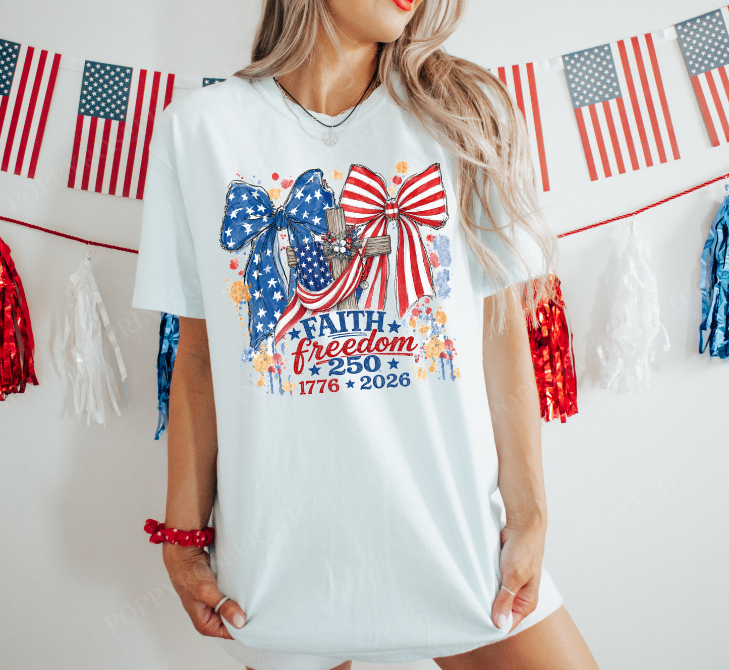 Faith Freedom 250 Comfort Colors Tshirt