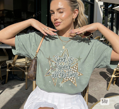 Camo God is God Stars Comfort Colors Shirt