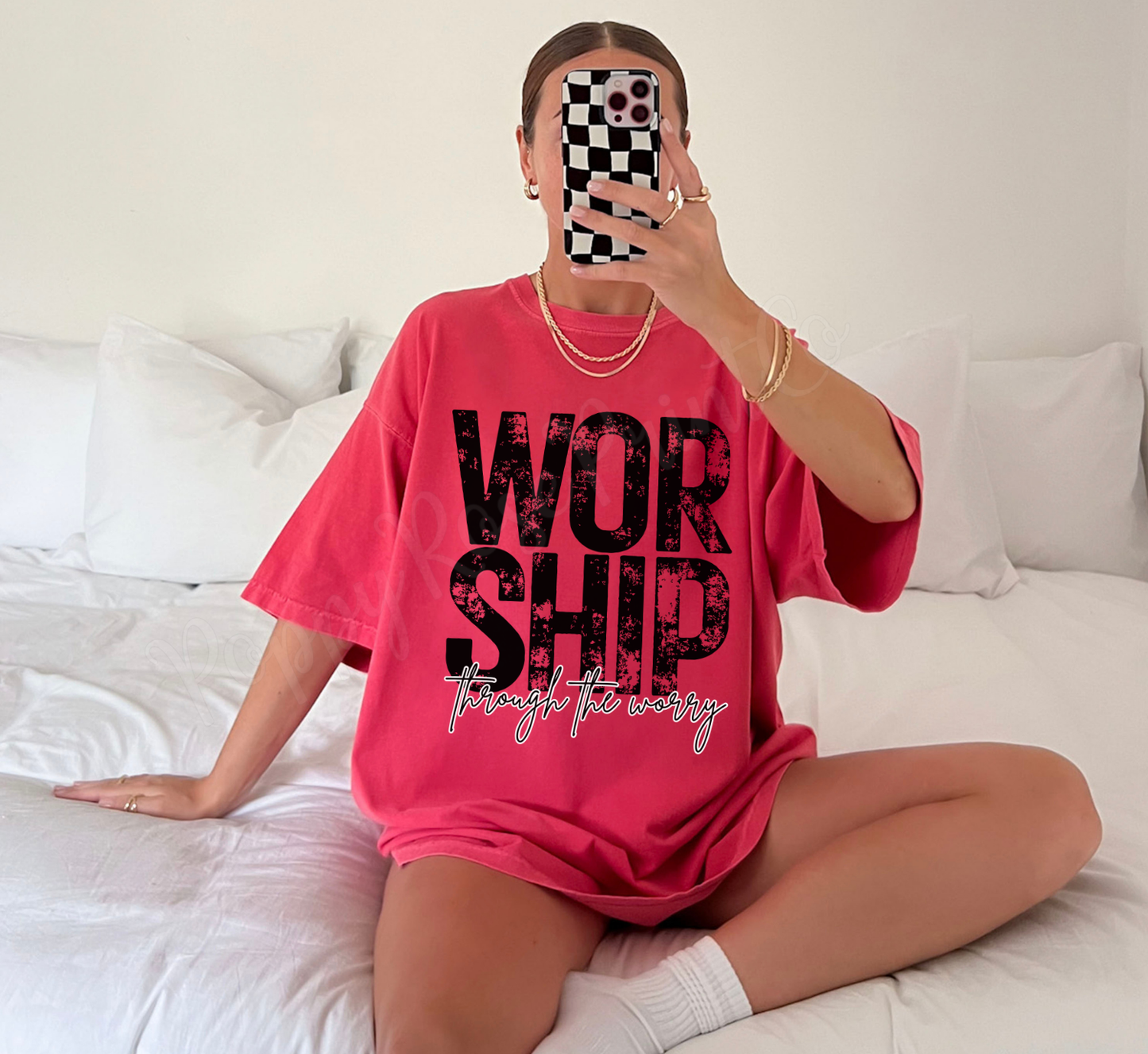 Worship through the Worry Comfort Colors Shirt