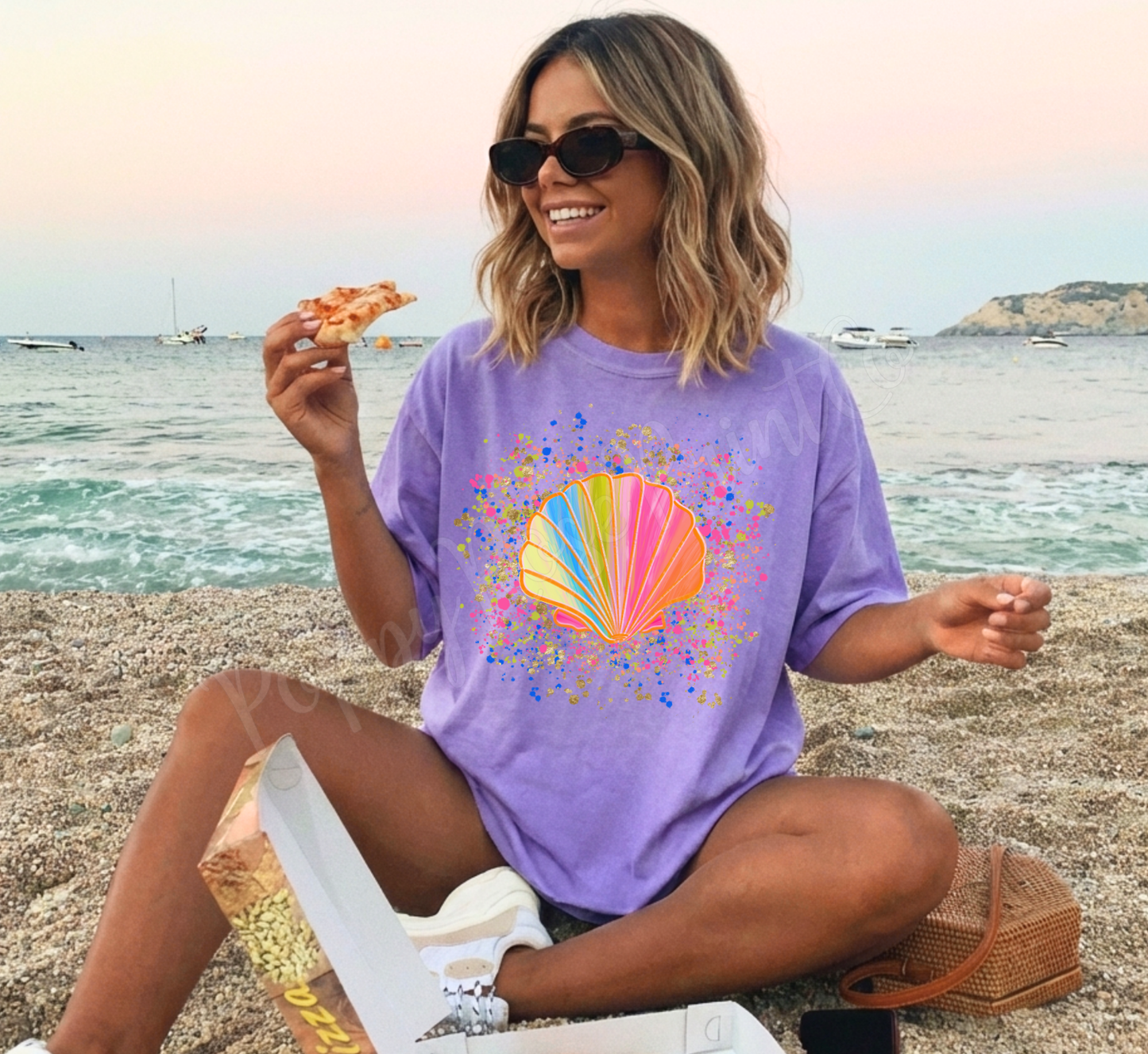 Neon Seashell Comfort Colors Tshirt
