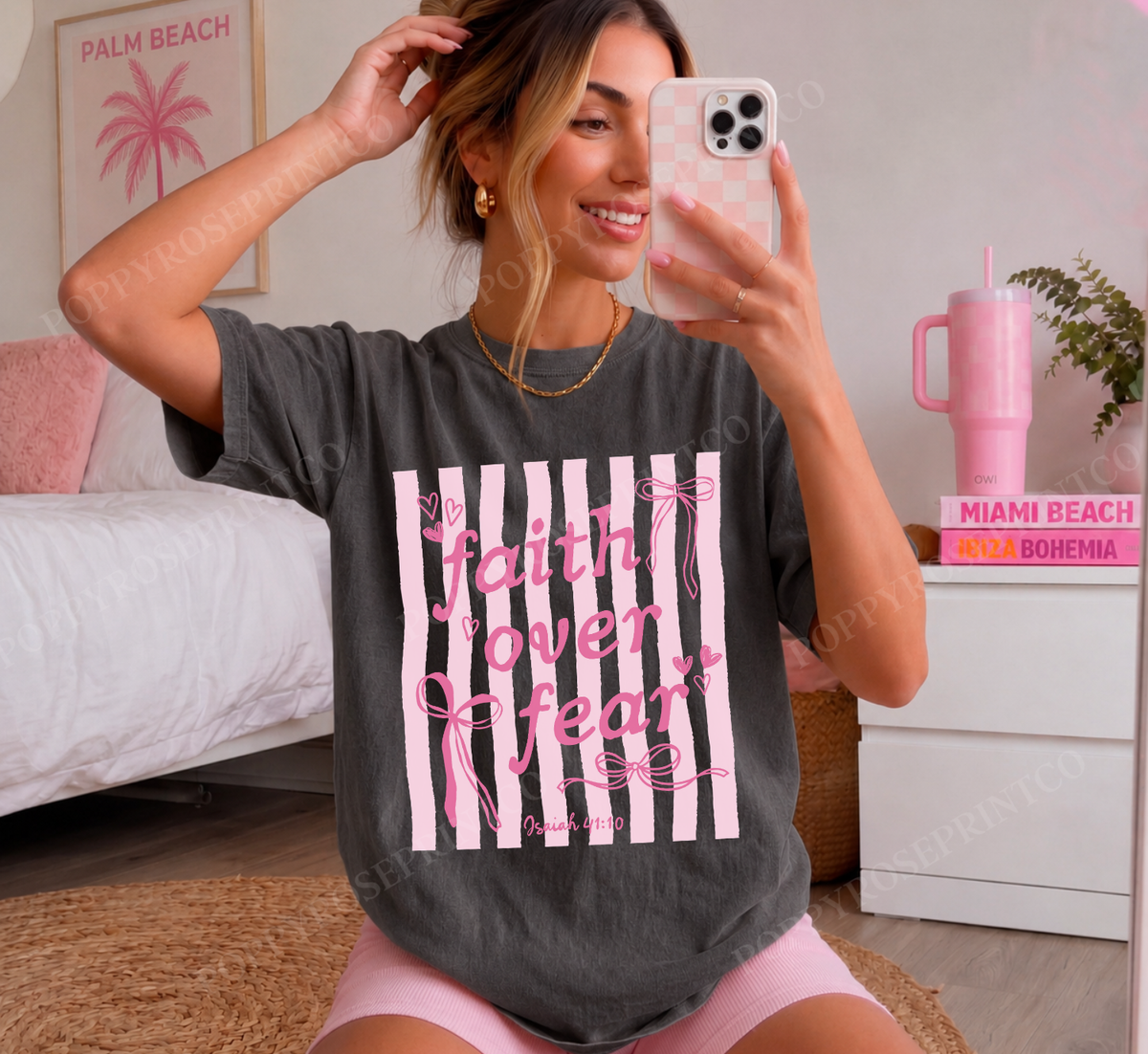 Coquette Faith Over Fear Comfort Colors Shirt