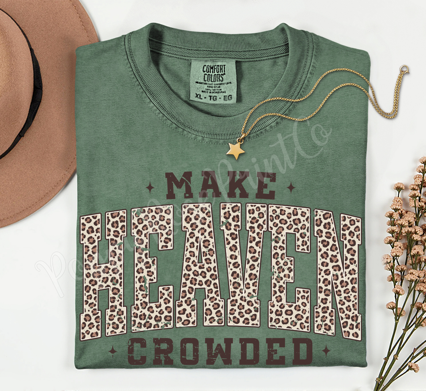 Make Heaven Crowded Leopard Shirt Comfort Colors