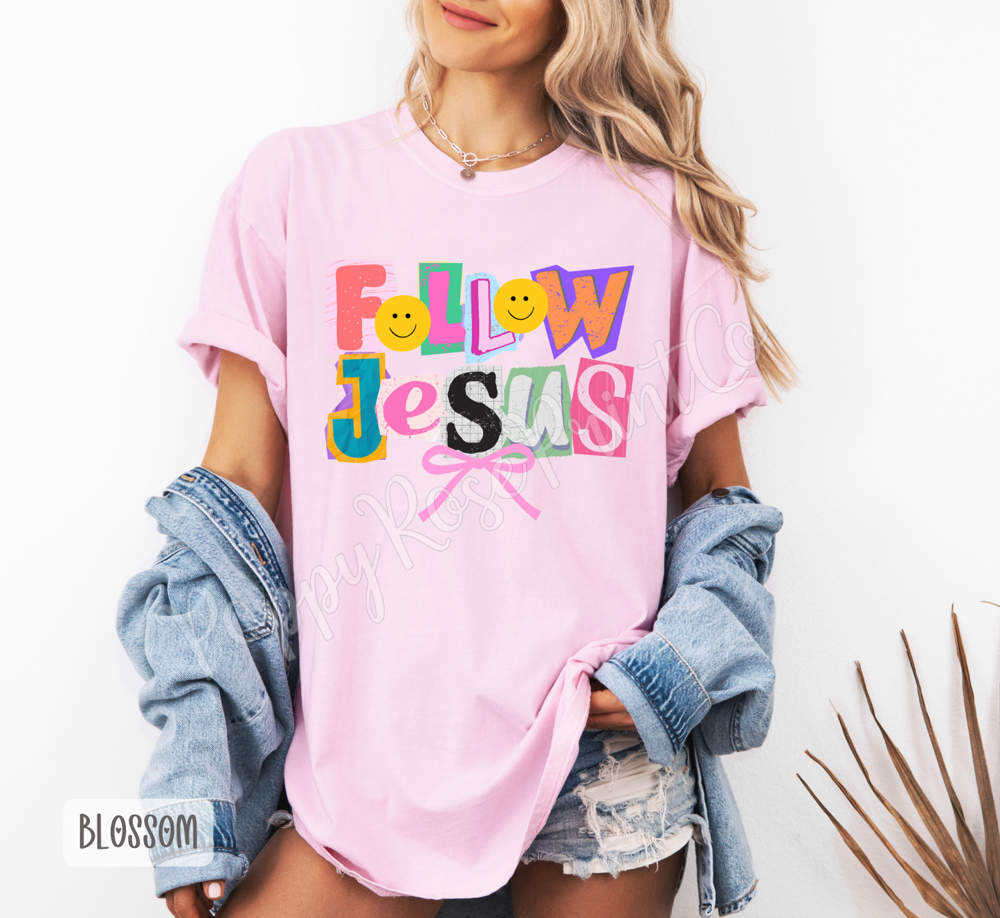 Follow Jesus (Colorful Ransom Letters) Comfort Colors Shirt