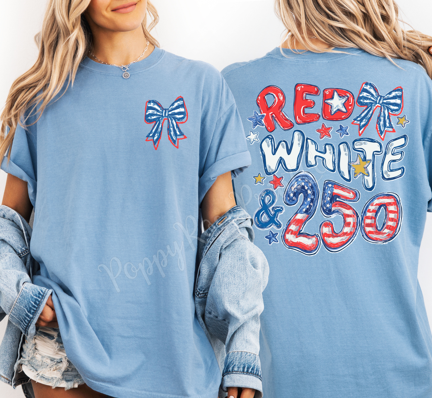 Red White & 250 Comfort Colors Shirt