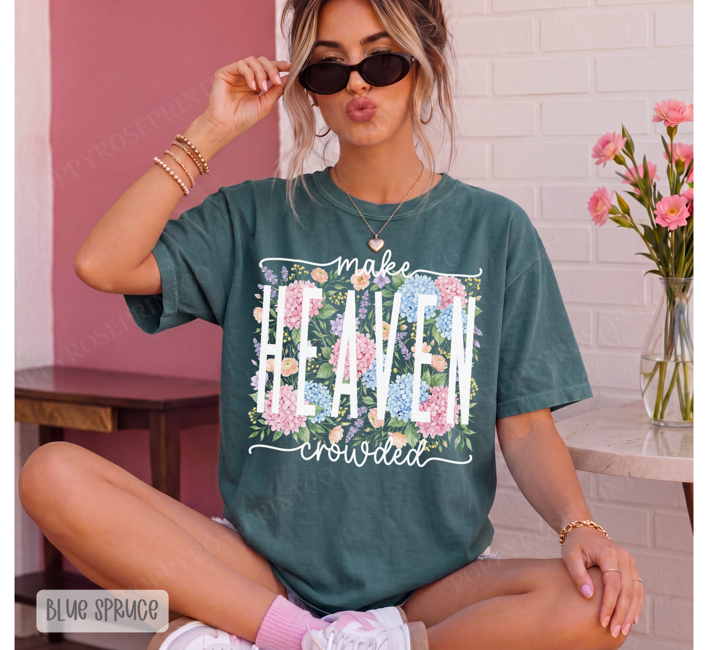 Floral Make Heaven Crowded Comfort Colors Shirt