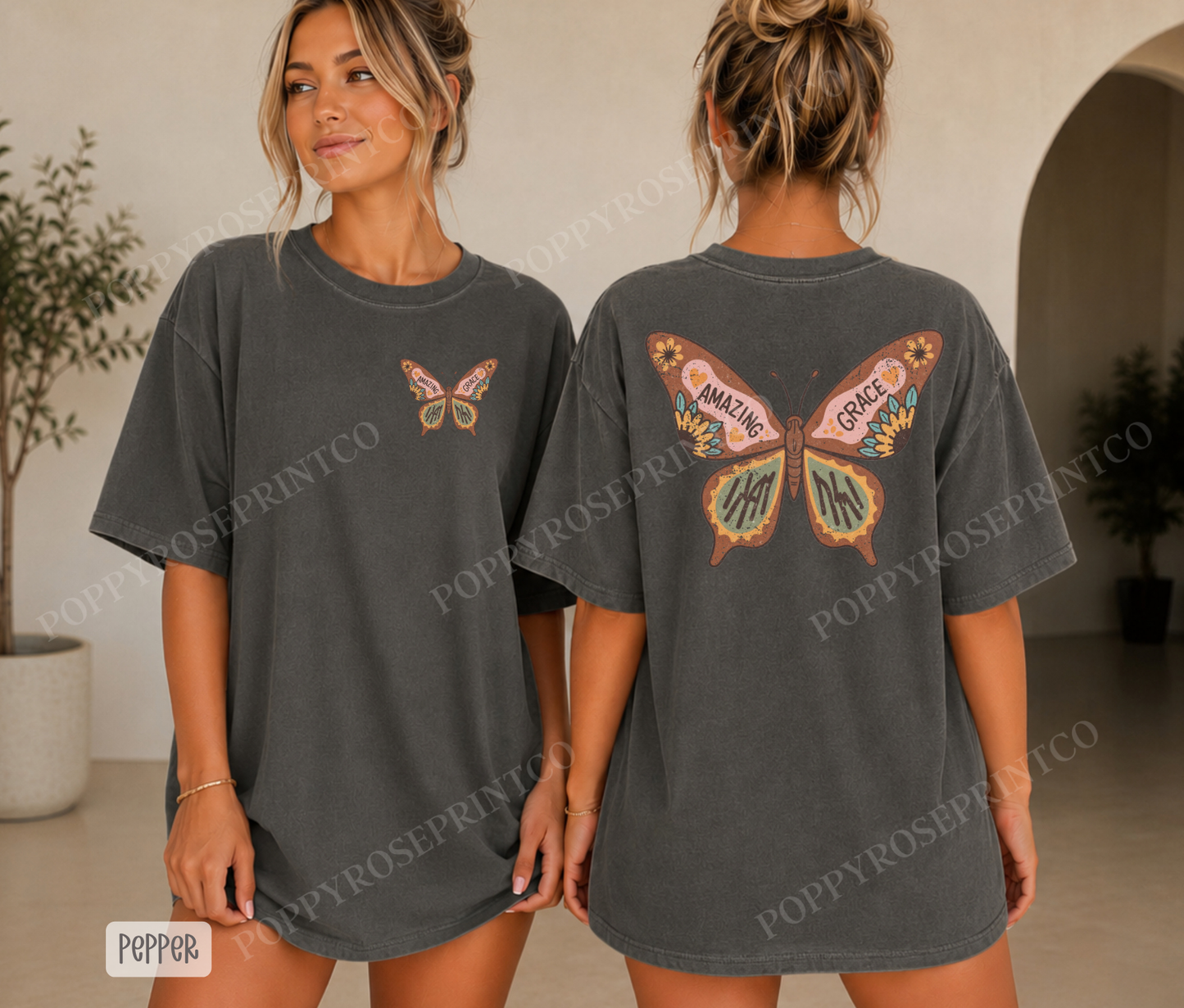 Amazing Grace Butterfly Comfort Colors Shirt