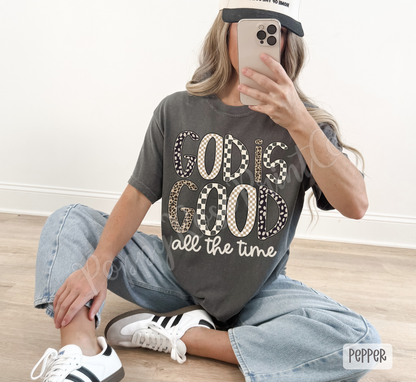 Checkered God is Good Comfort Colors Shirt