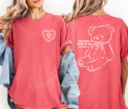 You're Pretty and Smart Bear Front & Back Shirt Comfort Colors