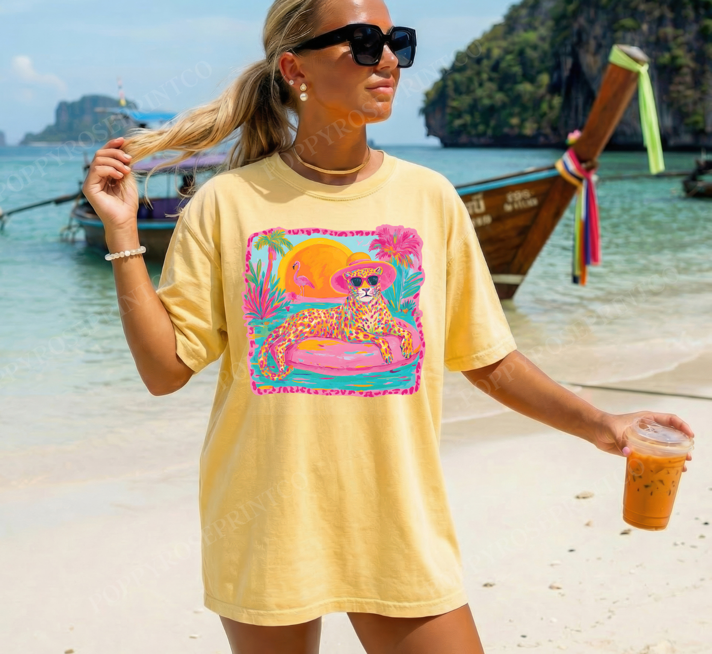 Neon Leopard Comfort Colors Tshirt