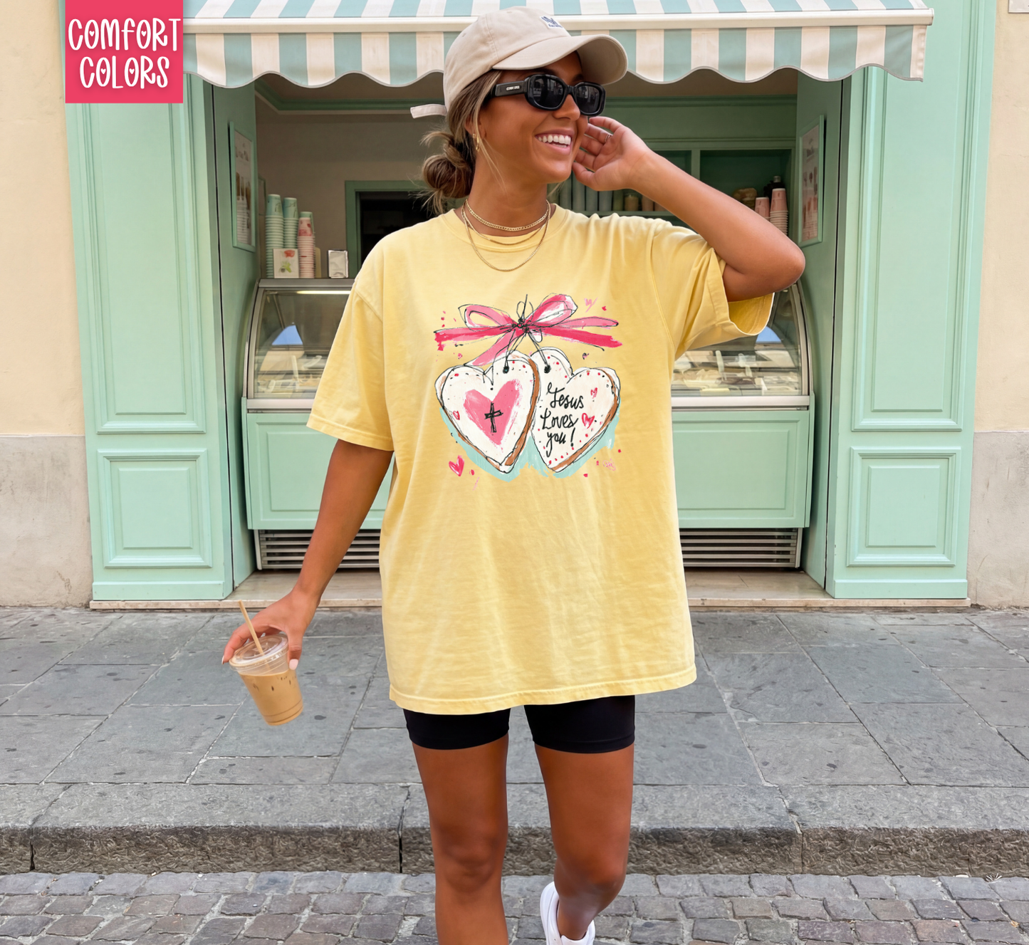 Jesus Loves You Locket Comfort Colors Shirt