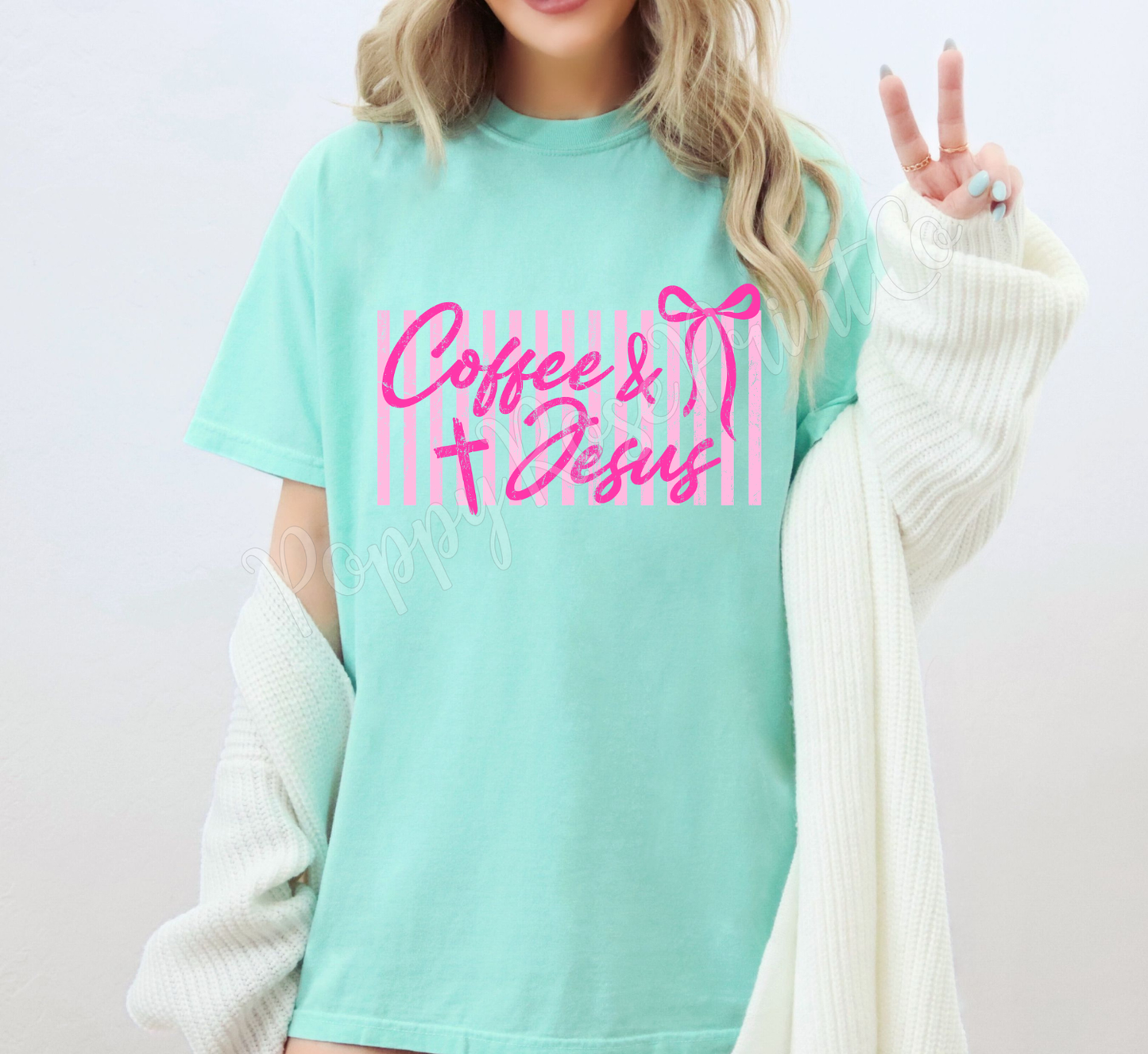 Coffee and Jesus Comfort Colors Shirt