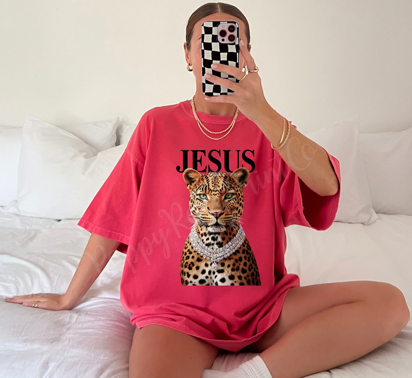 Leopard Jesus Shirt Comfort Colors