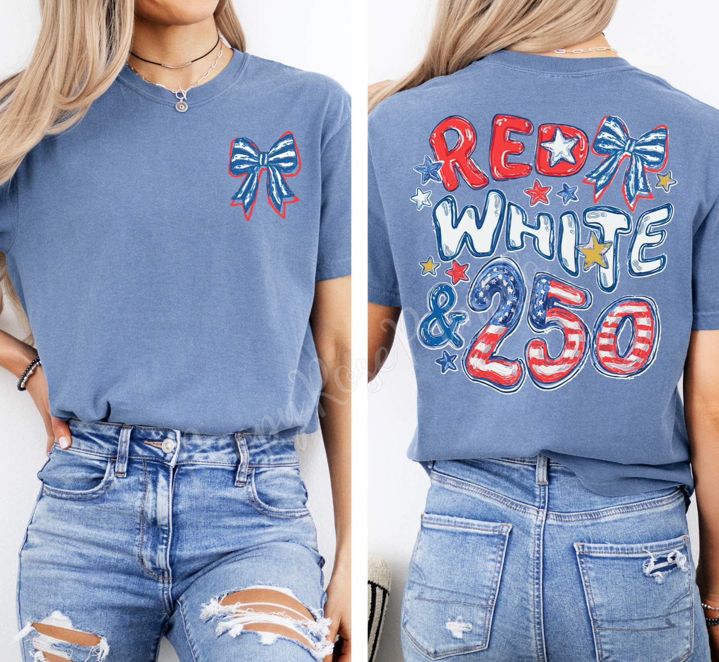 Red White & 250 Comfort Colors Shirt