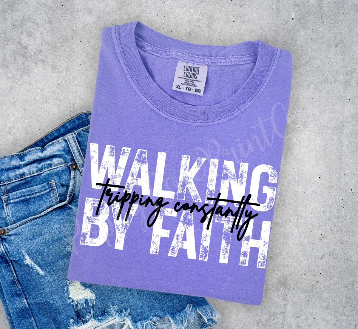 Walking by Faith Comfort Colors Shirt