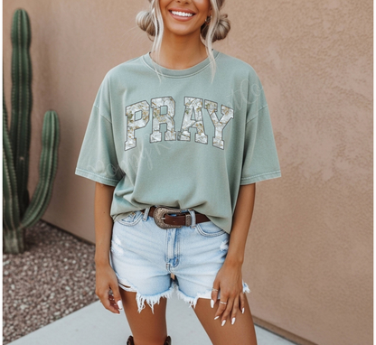 Camo Pray Comfort Colors Shirt