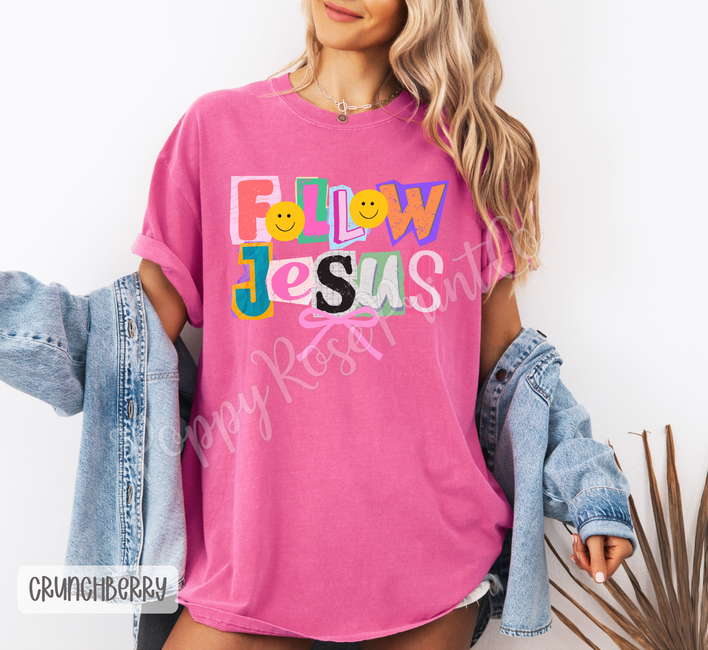 Follow Jesus (Colorful Ransom Letters) Comfort Colors Shirt