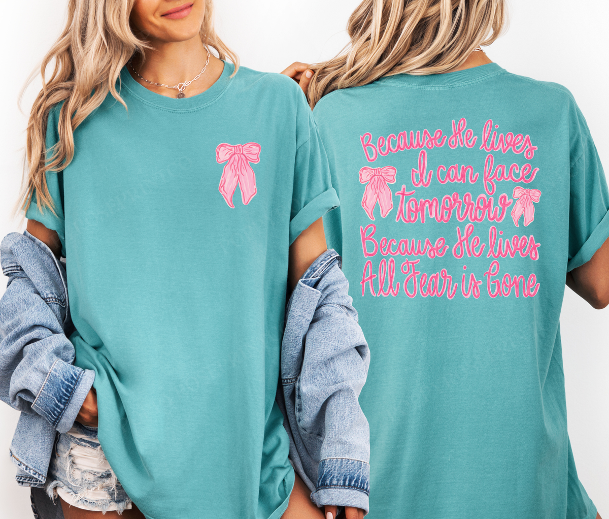 Because He Lives I Can Face Tomorrow Comfort Colors Shirt