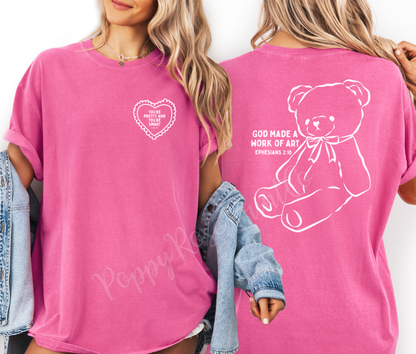 You're Pretty and Smart Bear Front & Back Shirt Comfort Colors