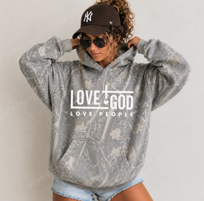Love God Love People Camo Hoodie