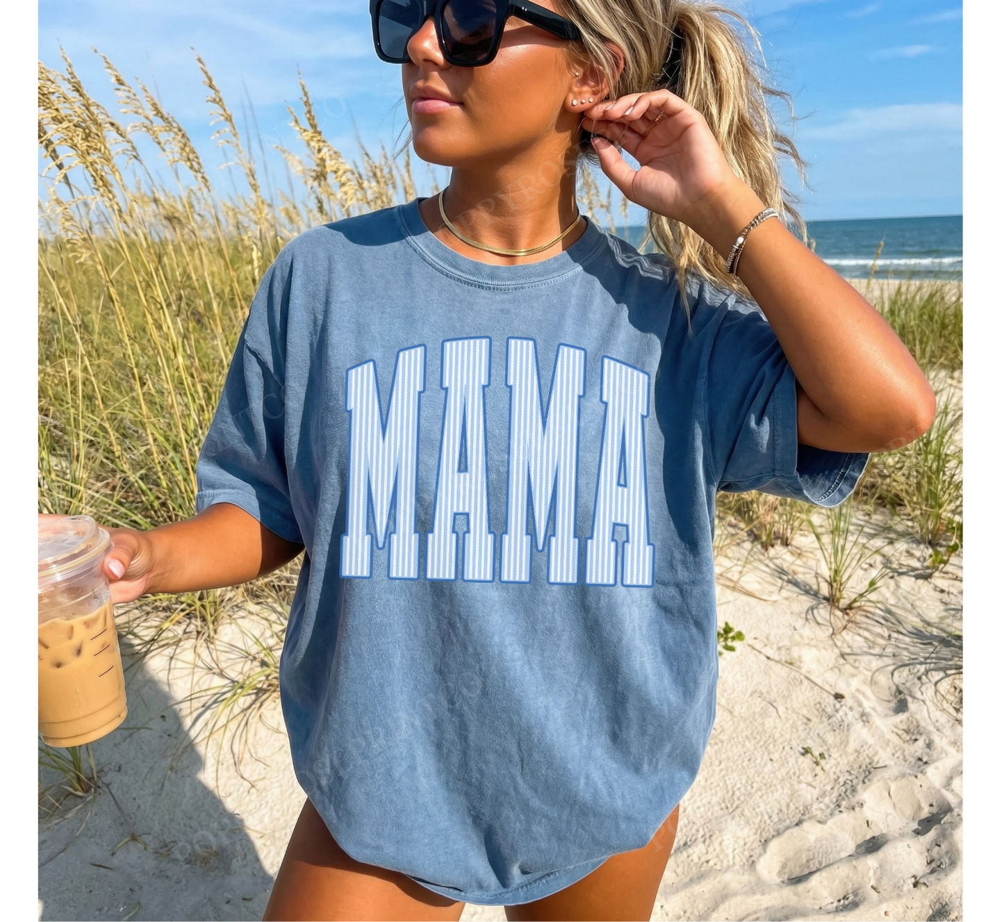 Mama Stripe Comfort Colors Shirt