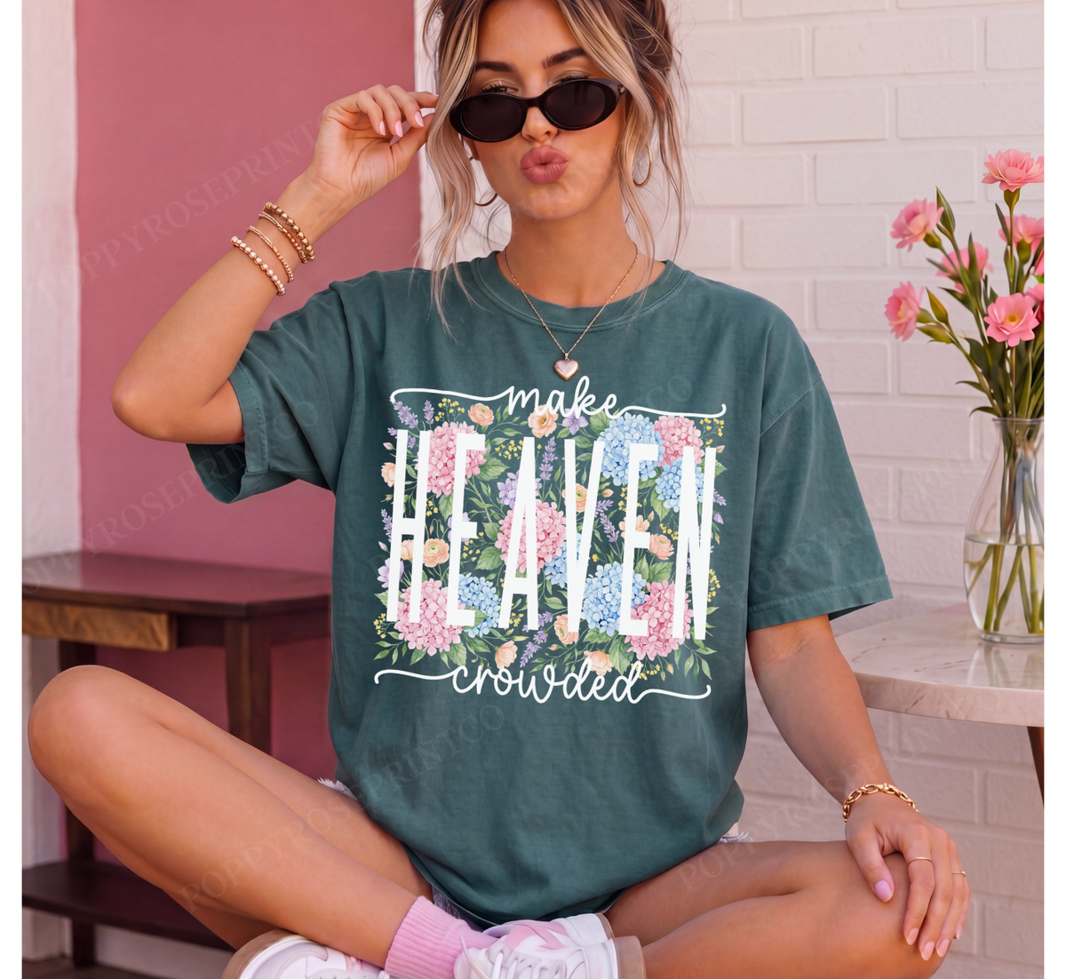 Floral Make Heaven Crowded Comfort Colors Shirt