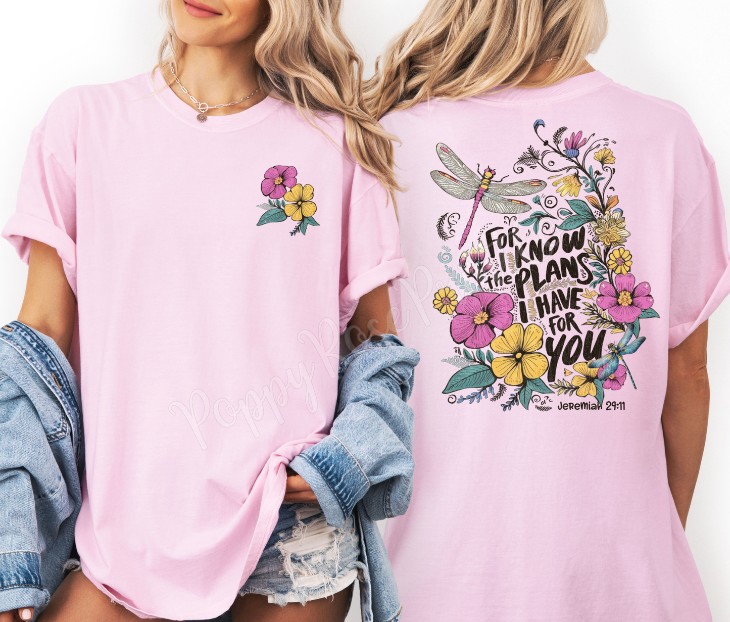 For I Know the Plans Front & Back Comfort Colors Shirt