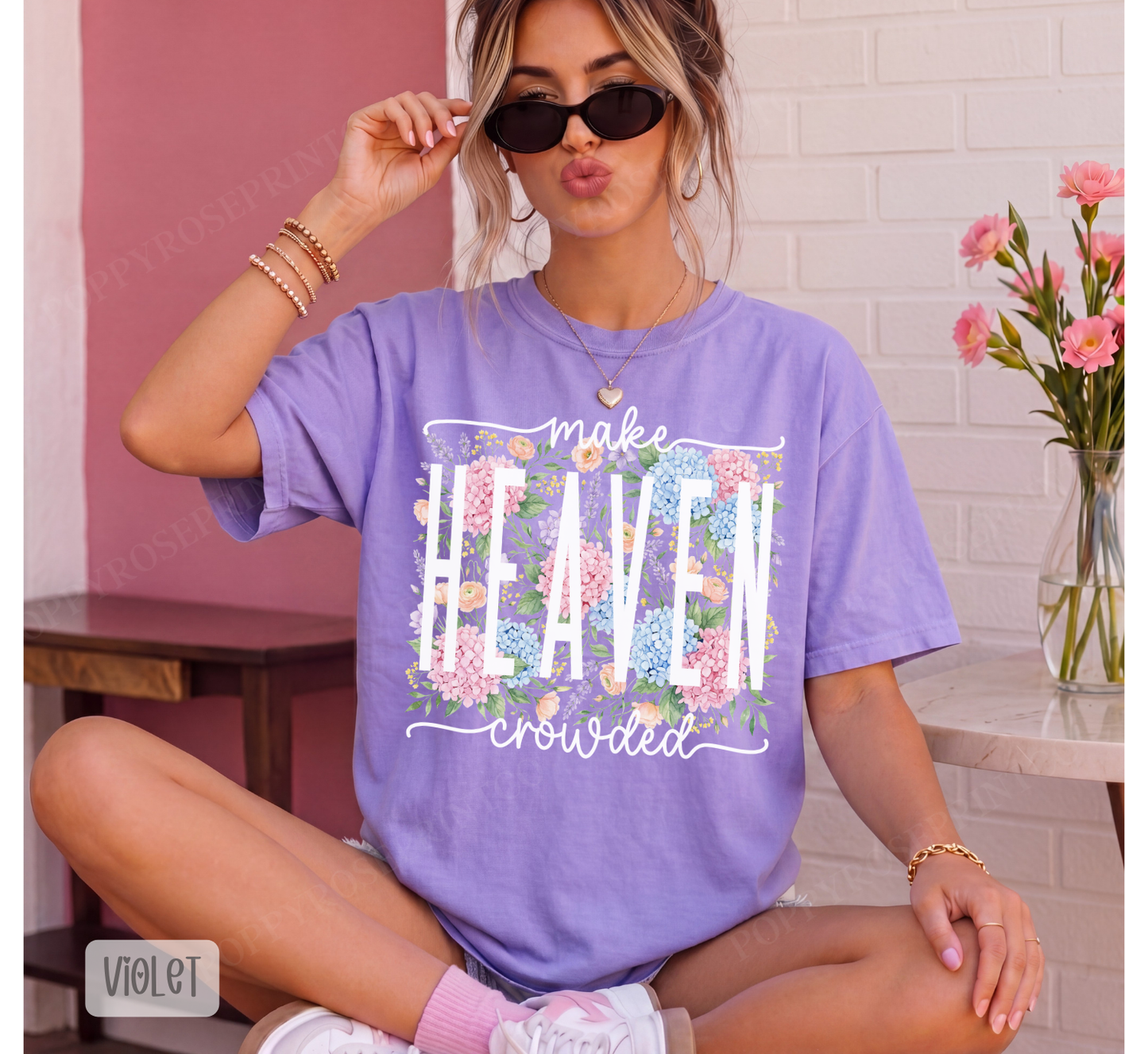 Floral Make Heaven Crowded Comfort Colors Shirt