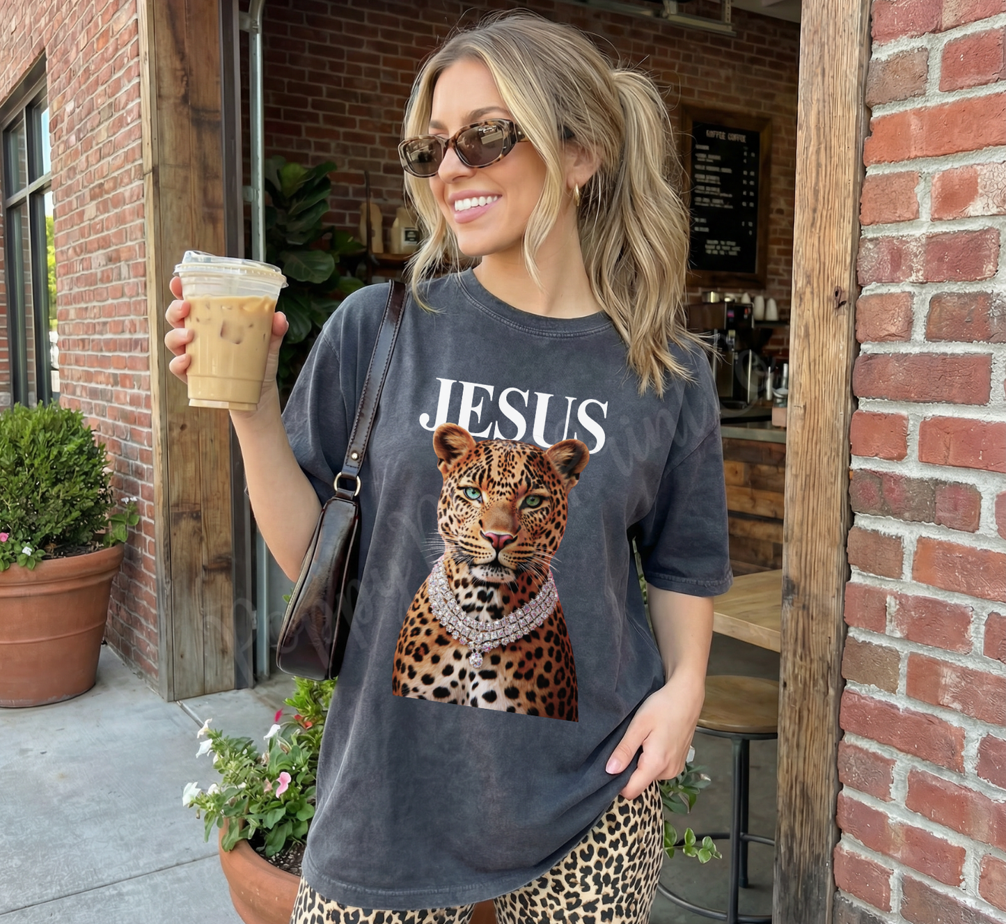 Leopard Jesus Shirt Comfort Colors