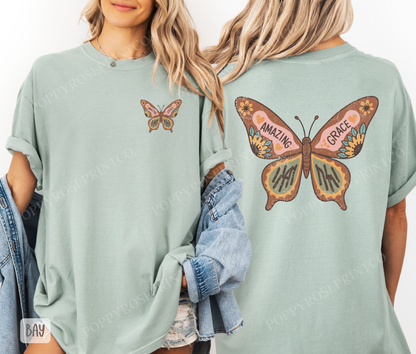 Amazing Grace Butterfly Comfort Colors Shirt