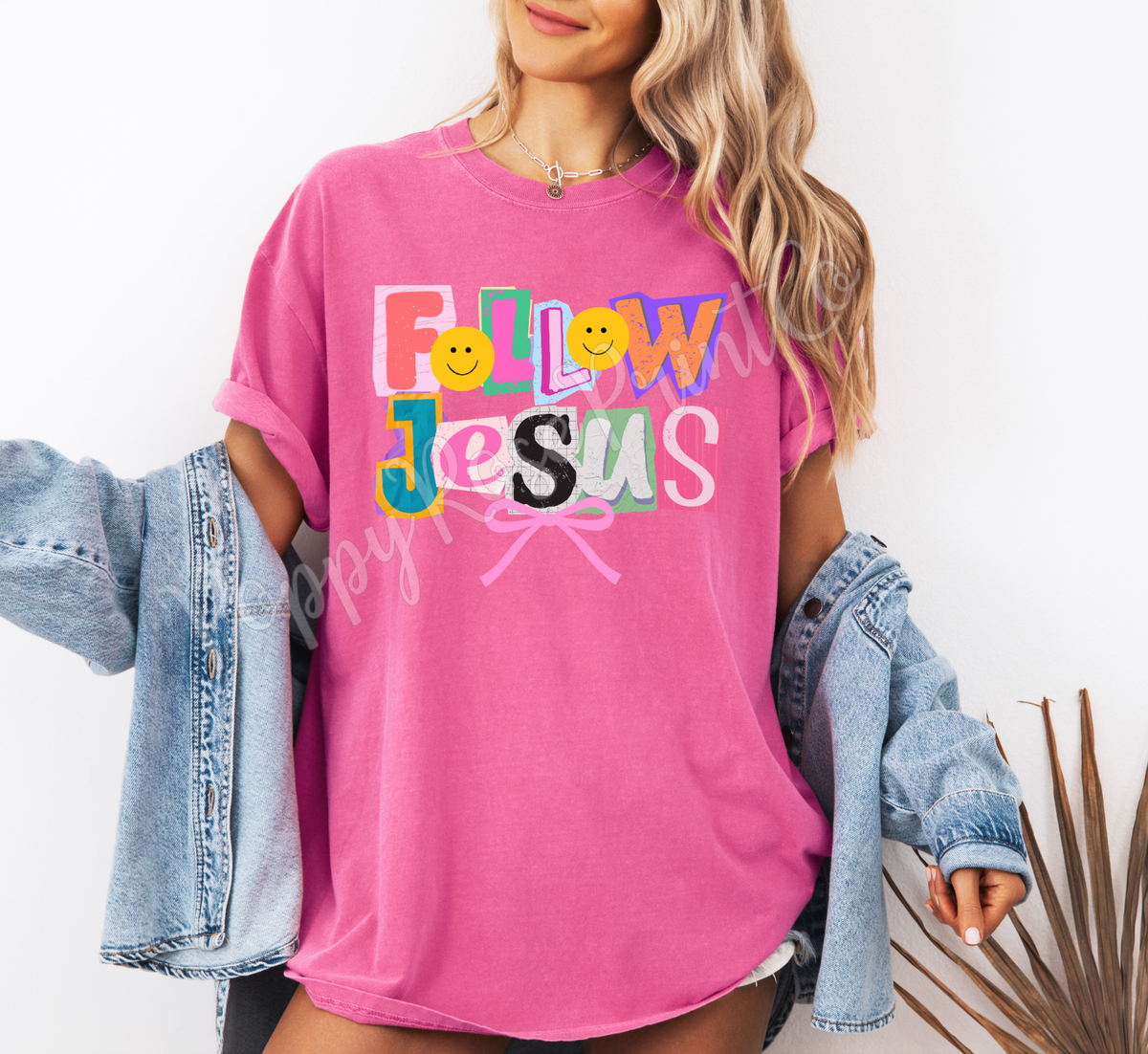 Follow Jesus (Colorful Ransom Letters) Comfort Colors Shirt