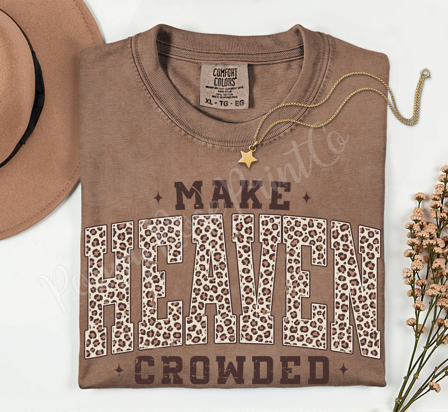 Make Heaven Crowded Leopard Shirt Comfort Colors