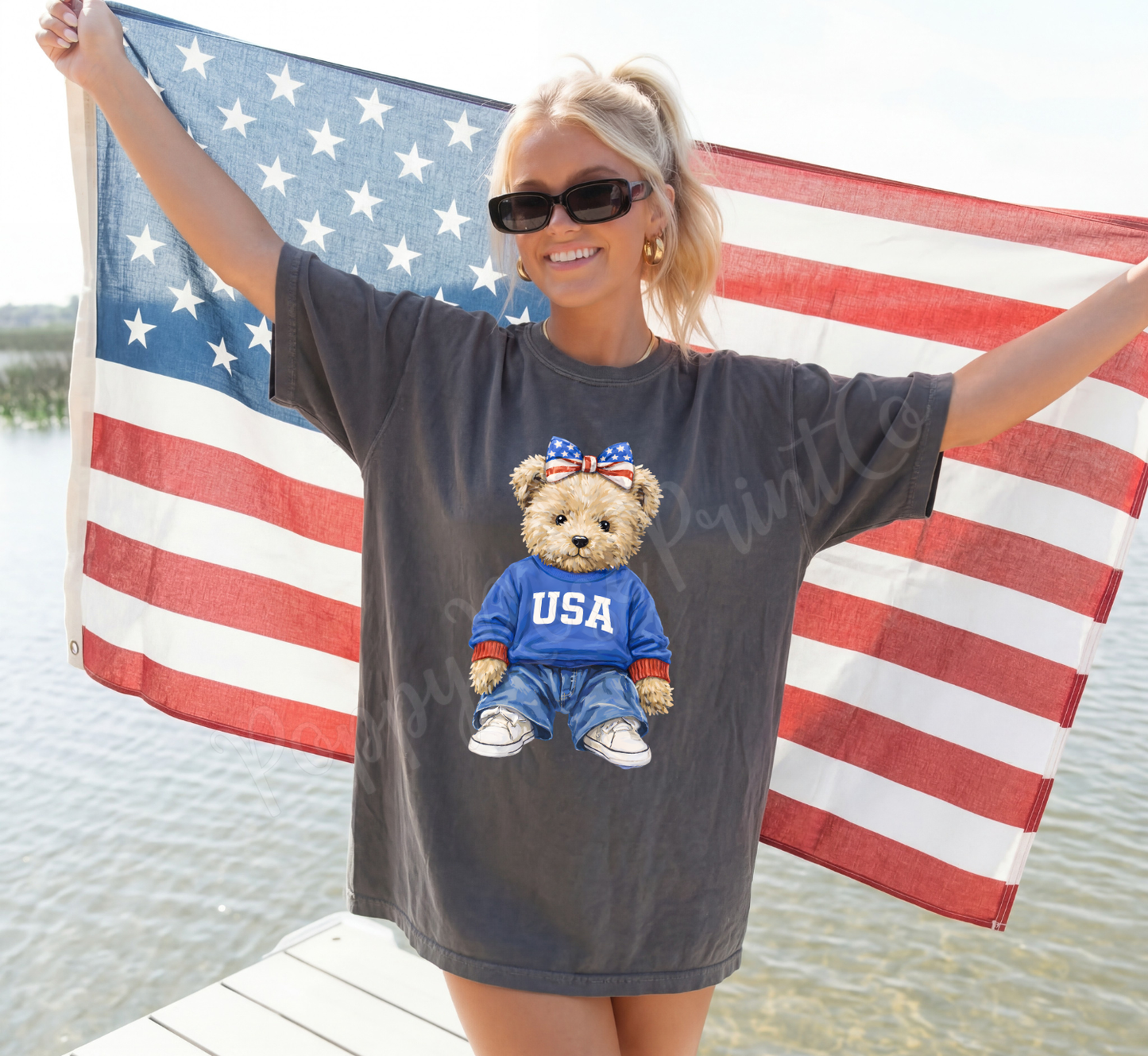 USA Bear Shirt Comfort Colors