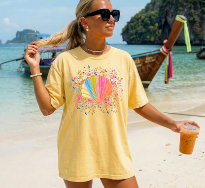 Neon Seashell Comfort Colors Tshirt