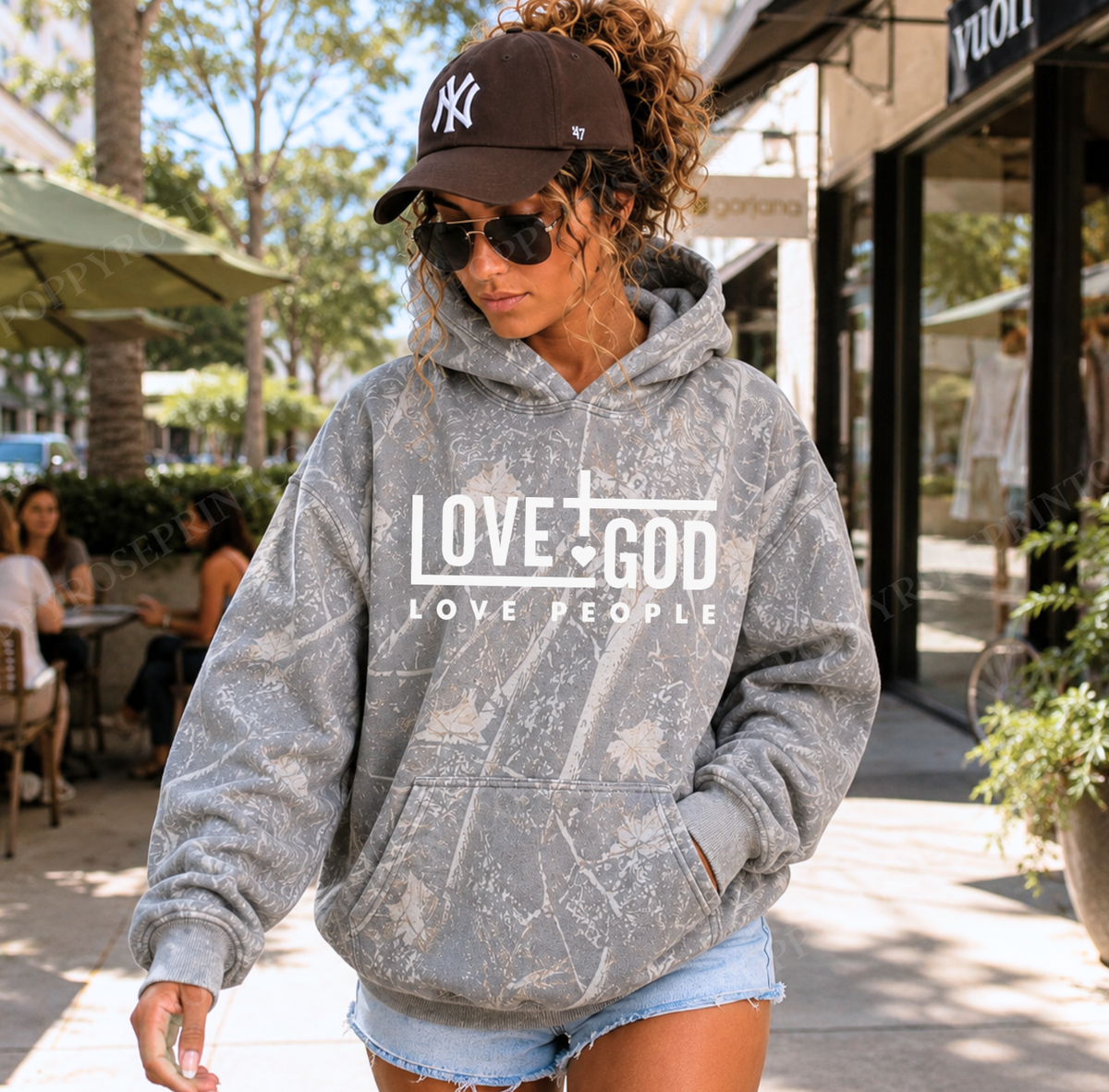Love God Love People Camo Hoodie