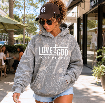 Love God Love People Camo Hoodie