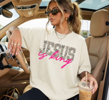Camo Jesus is King Comfort Colors Shirt