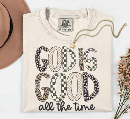 Checkered God is Good Comfort Colors Shirt