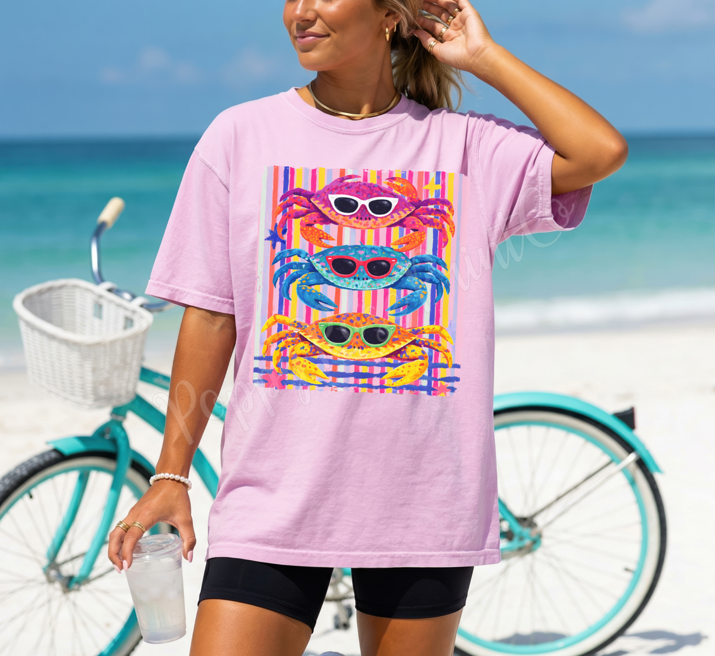 Preppy Striped Crab Shirt Comfort Colors
